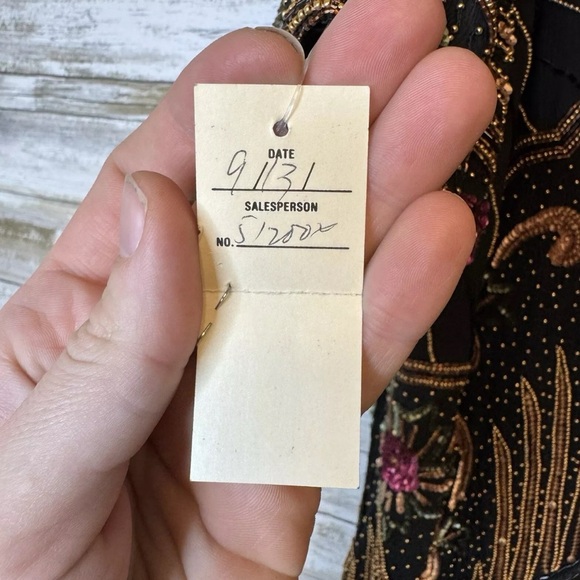 Judith Ann Creations Vintage Beaded Duster Jacket Coat 1980s Silk Designer Art - Picture 9 of 13